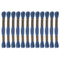 HARFINGTON 12 Skeins Embroidery Floss 8m Each Egyptian Long Fiber Cotton Cross Stitch Thread 26S/2x6 for Embroidery Projects Bracelet, Dark Blue - color: Dark Blue