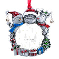 Laraine Christmas Tree Ornaments – Decorative Hanging 2026 Holiday Keepsake Gift Round Pendant with 2.5” Photo Frame Insert for Picture of Pet (Snowman Black)