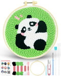 FIVEIZERO Yarn Punch Needle Craft Kit for Beginners,Panda Needle Punch Kit - color: Panda