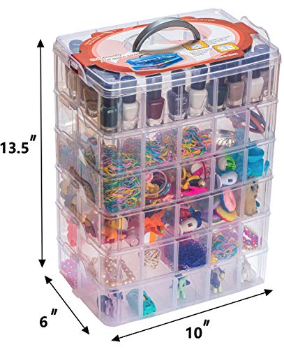 Sooyee 6-Tier Stackable Craft Organizers and Storage Box, Clear - size: 6-Tier