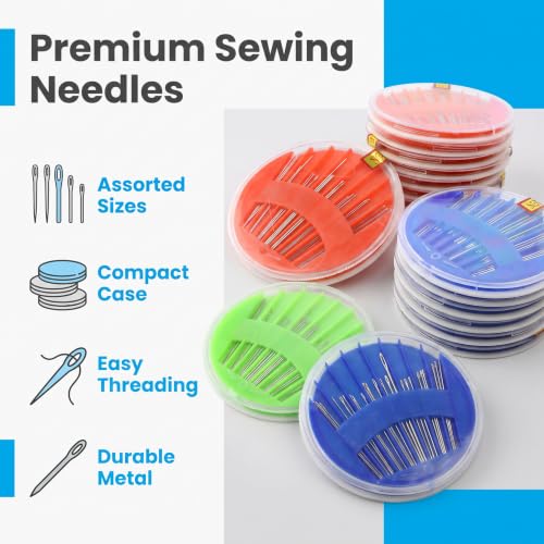 25 Pack Large Eye Assorted Hand Sewing Needles for Mending