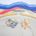 2 Pcs Needle Minder,Flowers and Butterfly Design for Cross Stitch, Enamel and Magnetic Sewing, Embroidery and Needlework Accessories