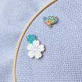 2 Pieces Flower Butterfly Needle Minders, Women Magnetic Needle Nanny Keeper, Cute Cross Stitch Embroidery Needlepoint Needlework Accessories Set for Sewing Needle and Pin Holders (Blue) - color: blue