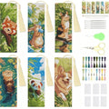 NEGEKFKX 6 Pcs Animal Cross Stitch Bookmark Kit for Adult Beginners - color: Cross stitch bookmark-10