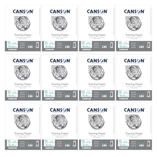 Canson Tracing Paper, 9" x 12", 50 Sheets/Pad, 12 Pads - size: 9" x 12" (12-Pack)
