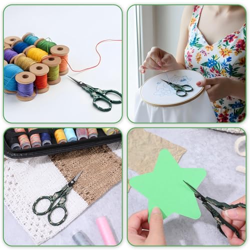 Vintage Needlework Scissors with Cover Small Sewing Scissors for Embroidery Craft Cross Stitch Crochet Yarn Detail Thread Shears Sharp Snips