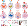 VIGEGU 8 Pack Stamped Cross Stitch Kits for Kids Beginners with Frame - color: Ocean Animal