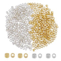 DICOSMETIC 4000Pcs 2mm Tiny Cylinder Glass Seed Beads Gold Silver Round Seed Beads 2 Colors Small Loose Spacer Craft Bead Metallic Glass Bead for Bracelet Necklace Earring Jewelry Making