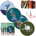 COCOMOX Embroidery Kit for Beginners, Hand Embroidery Stiches Practice Kit - color: Animals pattern