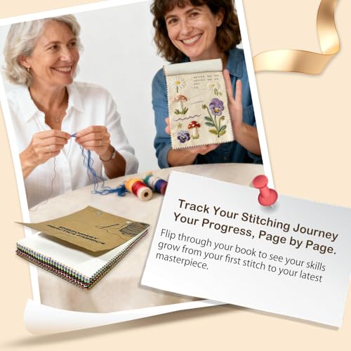 36-Color Embroidery Notebook Set - 14x20cm Cotton Practice Fabric Pages
