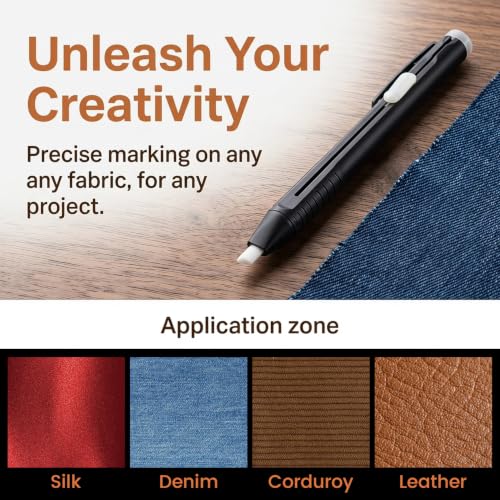 Isslly Fabric Pencils for Sewing, White, 2Pen+20Refills, 5.23in - color: White, 2Pen+20Refills