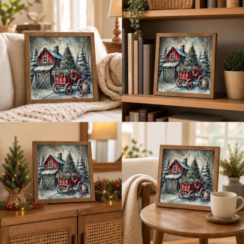 Christmas House Stamped Cross Stitch Kits for Beginners Adults 11CT - color: J187