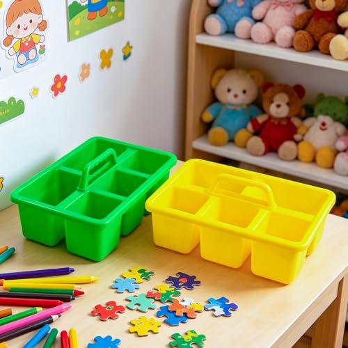 6PC Classroom Caddy, 7.87x5.9x3.35 Inches, 5 Compartment with Handle
