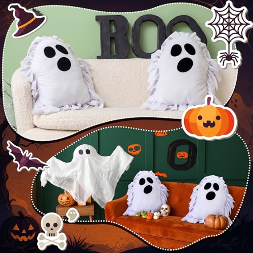Weysat 6 Sets Halloween Ghost Tied Pillow Craft Kit, No Sew Pillows - style: Ghost
