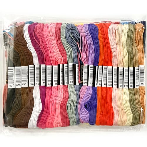 50 Colors Embroidery Floss 400 Meters (437 Yards), 6-Strand Cotton Cross Stitch Thread for Hand Embroidery & Friendship Bracelets (8.7 Yards per Skein) - color: 50 Colors