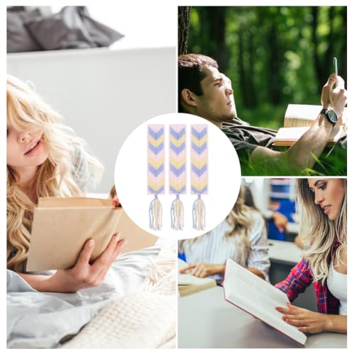 FREEBLOSS 8 Set DIY Plastic Canvas Bookmarks Cross Stitch Sheets for Crafts Bookmark Making Kit for Women Friends Gift