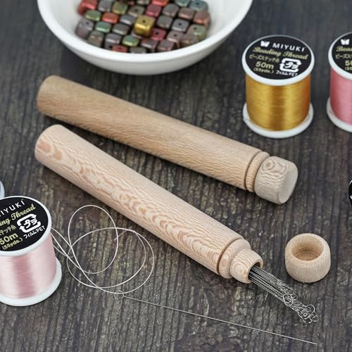 Wood Needle Case - Stylish Flush Design Organizer for Sewing & Knitting Needles