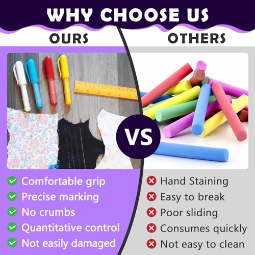 Sewing Chalk for Fabric, Wipeable and Washable Fabric Chalk for Sewing, Etailed Marking on Fabrics, Cottons, Leathers - White - color: White
