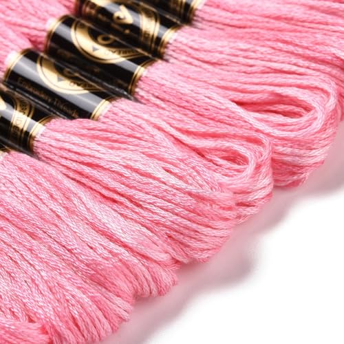 FASHEWELRY 10 Skeins Embroidery Floss Friendship Bracelet String Threads 6-Ply 0.5mm Hot Pink Cross Stitch Embroidery Thread for Sewing Bracelet Making Stitching Crafts - color: Hot Pink, size: 0.5mm