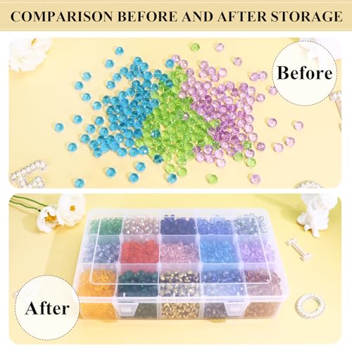 1 Pack 15 Large Grids Transparent Tackle Box Organizer, Plastic Multi Purpose Storage Containers with Adjustable Dividers for Fishing Tackle, Lure, Snack, Jewelry, Craft - size: Large Box (15 Grids)