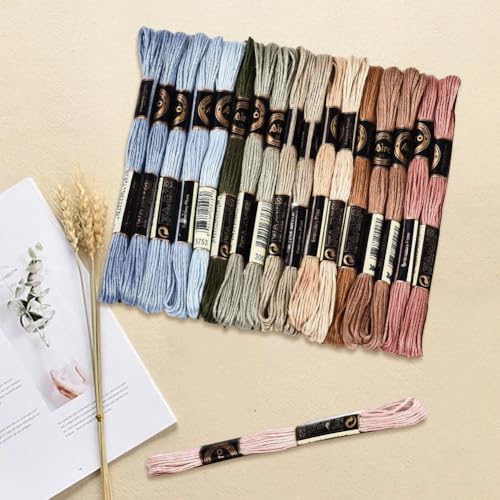 18 Skeins 157.5 Yards Colored Hand Embroidery Thread Floss String Cross Stitch Threads Craft 6 Ply Variegated Polyester Friendship Bracelet Strings for Sewing Making Needlecraft Knitting Diy - color: Colorful