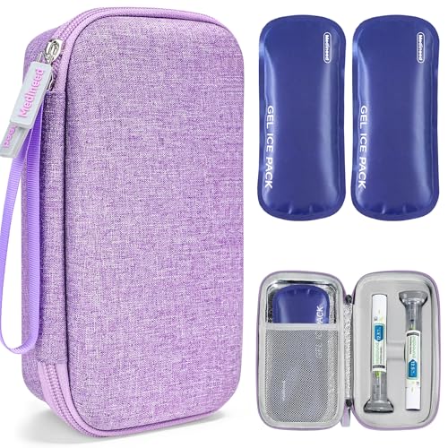 Medineed Custom-Fit Travel Case for 2 Zepbound Pen, TSA Approved - color: Purple-Big