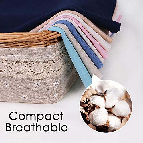 MWELLEWM 7 Pcs/Set Linen Needlework Fabric Solid Colour Cloth Garments Crafts Accessories Square Embroidery Cloth (50 * 50CM)