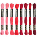 8 Skeins Cotton Embroidery Floss, 8.75yds for Hand Embroidery（Red Mix） - color: Red Mix