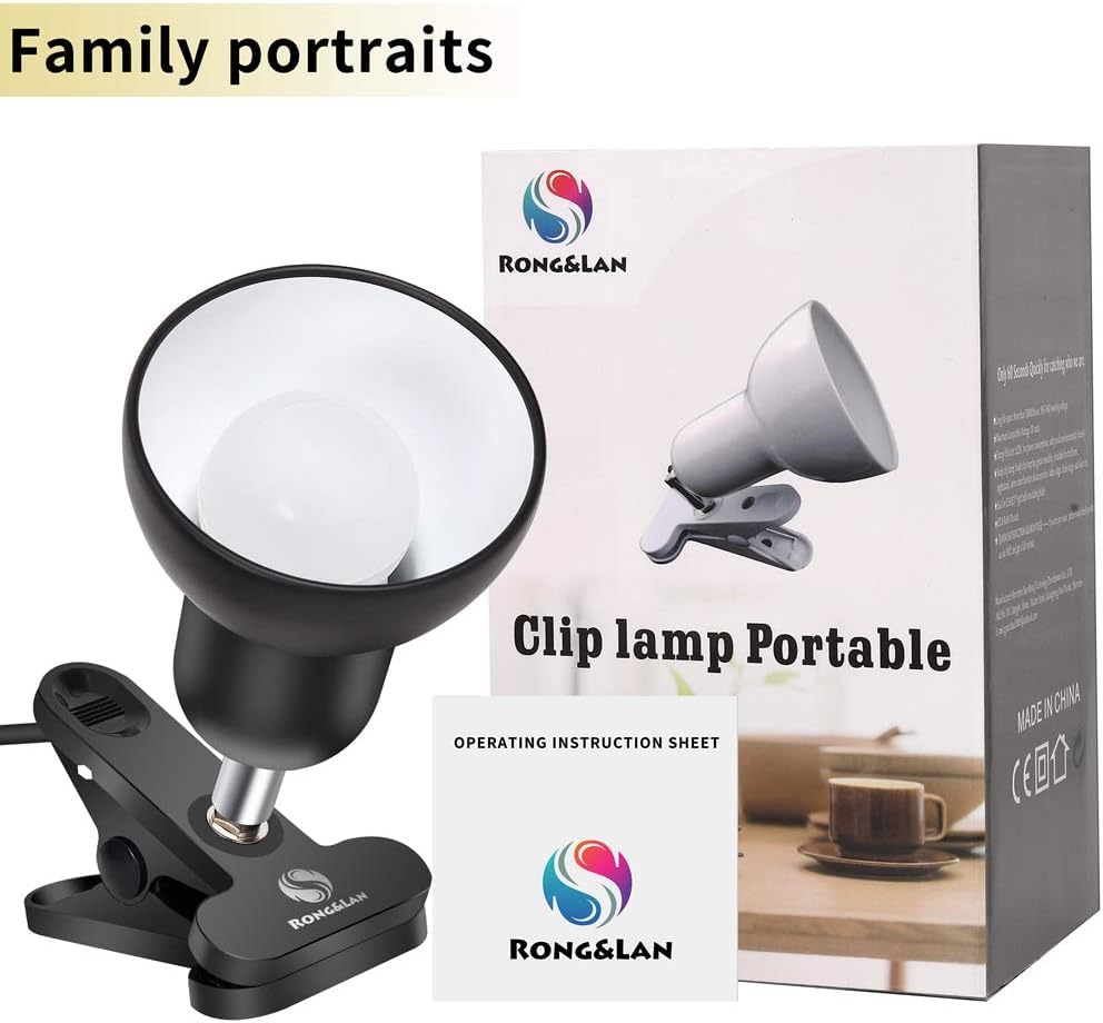 RONG&LAN Clip lamp,360° Rotation Clip on Lamp Portable Book Reading Light,Clamp on Desk/Table/Bunk Bed/Cupboard Home Lighting, (Desk lamp,Seven Colors for Your Choice) (Yellow) - color: Yellow
