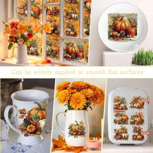 16 Pcs Fall Pumpkin Rub-On Transfers for Furniture & Crafts, 6 x 6 Inch - style: Fall Pumpkin