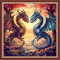 Funchey Counted Cross Stitch Kits for Adults Needlepoint Kits Unprinted Cross Stitching Embroidery Kit 11CT Cross Stitch Supplies& Two Magical Dragons 18x18 inch - color: DIYCrafts17