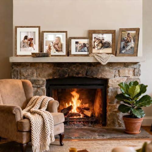 TOFOREVO 4x6 Picture Frames Set of 2, Rustic Brown - color: Rustic Wood, size: 4x6