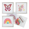 Trimits 3PK Cross Stitch Bundle – Counted Embroidery Kit, Beginner & All Level Starter Set, Complete with Instructions & Thread Children Wall Home DIY Décor – 13x13cm – Rainbow, Unicorn, Butterfly - style: Rainbow, Unicorn, Butterfly