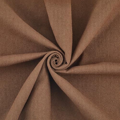 59 Inch Dark Brown Quilting Linen Type Cloth Fabric by The Yard Blend Solid Color Embroidery Cotton Fabrics for Sewing Making Needlework Upholstery Bag Furniture Cover Arts Craft Supply - color: Brown, size: 1500x1000mm