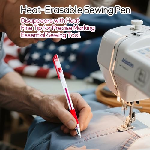 Heat Erasable Sewing pen | 4 Pens + 60 Multi-Color Refills | Disappearing Ink for Quilting, Embroidery, Precise Marking | Sewing & Quilting Accessories Gift Set