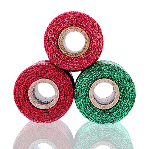 Pangda Christmas Twine Metallic Bakers Wrapping Twine, 1 mm, Red, Green - color: Red, Green, size: 1 mm