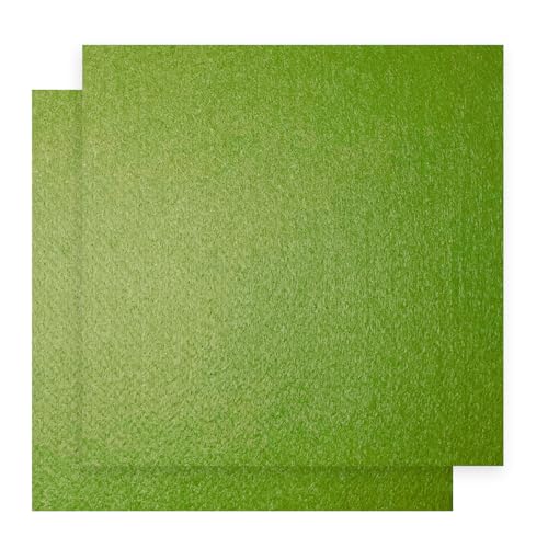 12" x 12" Felt Fabric Sheets for Crafts, Squares Felt Fabric Sheets, 1mm Thick, Non-Woven Felt Paper for DIY Sewing Craft, 2pcs (Light Green) - color: Apple Green