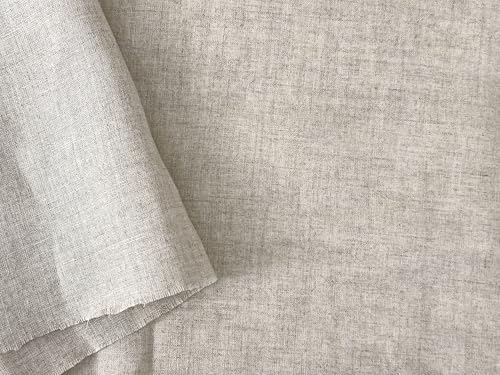 100% Linen Fabric – Lightweight – Two-Tone Effect – Pre-Washed Soft & Breathable – 52" Wide – by The Linen Lab (Natural, 3 Yard pre Cut) - color: Natural, size: 3 yard pre cut