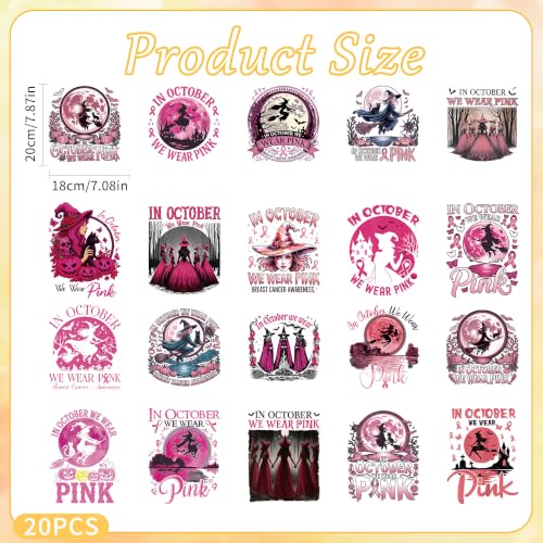 Halloween DTF Transfers Ready to Press, Iron on Decals for T-Shirts - color: Pink Halloween122