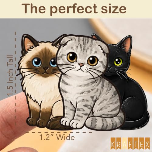 Kraftex Magnetic Needle Minder. Needleminder for Embroidery & Sewing. Cute Needlepoint Accessories. Magnetic Needle Holder for Cross Stitch. Cute Magnet Pin Gift - color: Cats 2