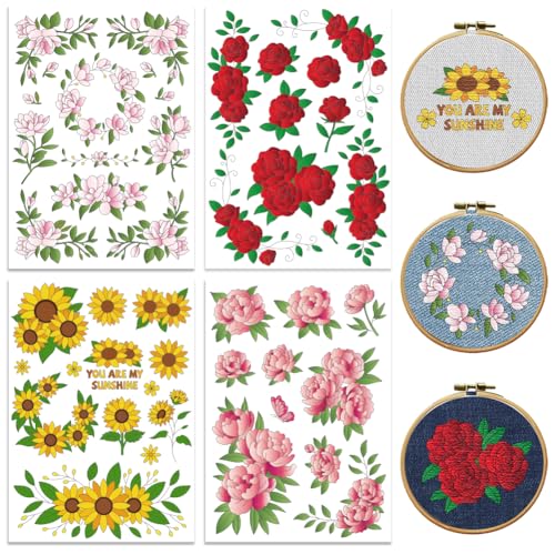 peacoblue Various of Flowers Stick and Stitch Embroidery Patterns - color: Various of Flowers