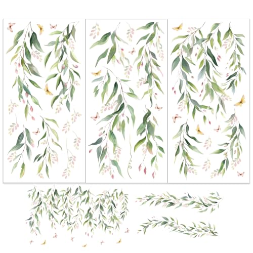 OLYCRAFT 3Pcs/Set Spring Wicker Rub on Transfers for Furniture and Crafts - style: Willow