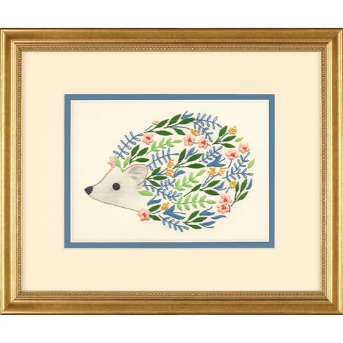 Dimensions 71-06262 Hedgehog Embroidery Needlepoint Kit for Beginners with Printed Fabric, 7" x 5", Multicolor, 4 Pieces - style: Hedgehog