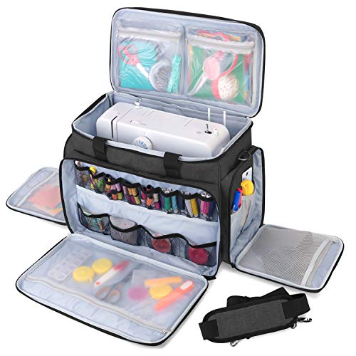 LUXJA Sewing Machine Case with Removable Padding Pad, Black - color: Black, style: Sewing Machine Bag