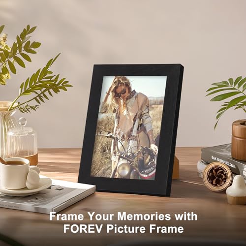 TOFOREVO 4x6 Picture Frames Set of 2, Black - color: Black Wood Grain, size: 4x6