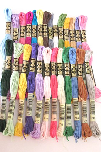 DMC Embroidery Floss Assortment 100 Colors. Genuine Made in France