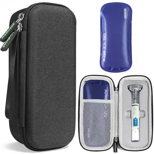 Medineed Custom-Fit Travel Case for 2 Zepbound Pen, TSA Approved - color: Black-Small