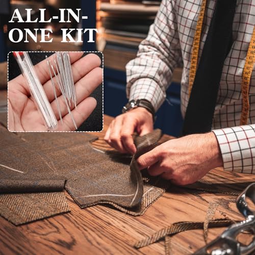 Iemtic Sewing Tool Set, Big Eye Steel Sewing Needle Kit, Threader and Needle Repair Kit Stainless Steel Needles for Hand Sewing (37PCS)