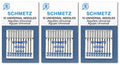 SCHMETZ Universal Sewing Machine Needles - Assorted Sizes, 10 Needle Card, Pack of 3 - size: 3 Cards