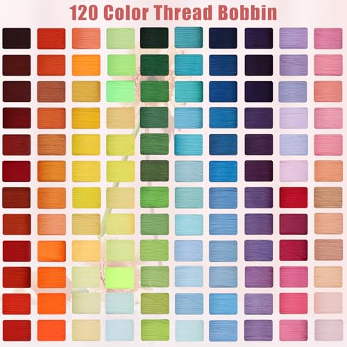 120 Pcs Pre-Wound Bobbins Sewing Thread 120 Colors (Rainbow) - color: Rainbow